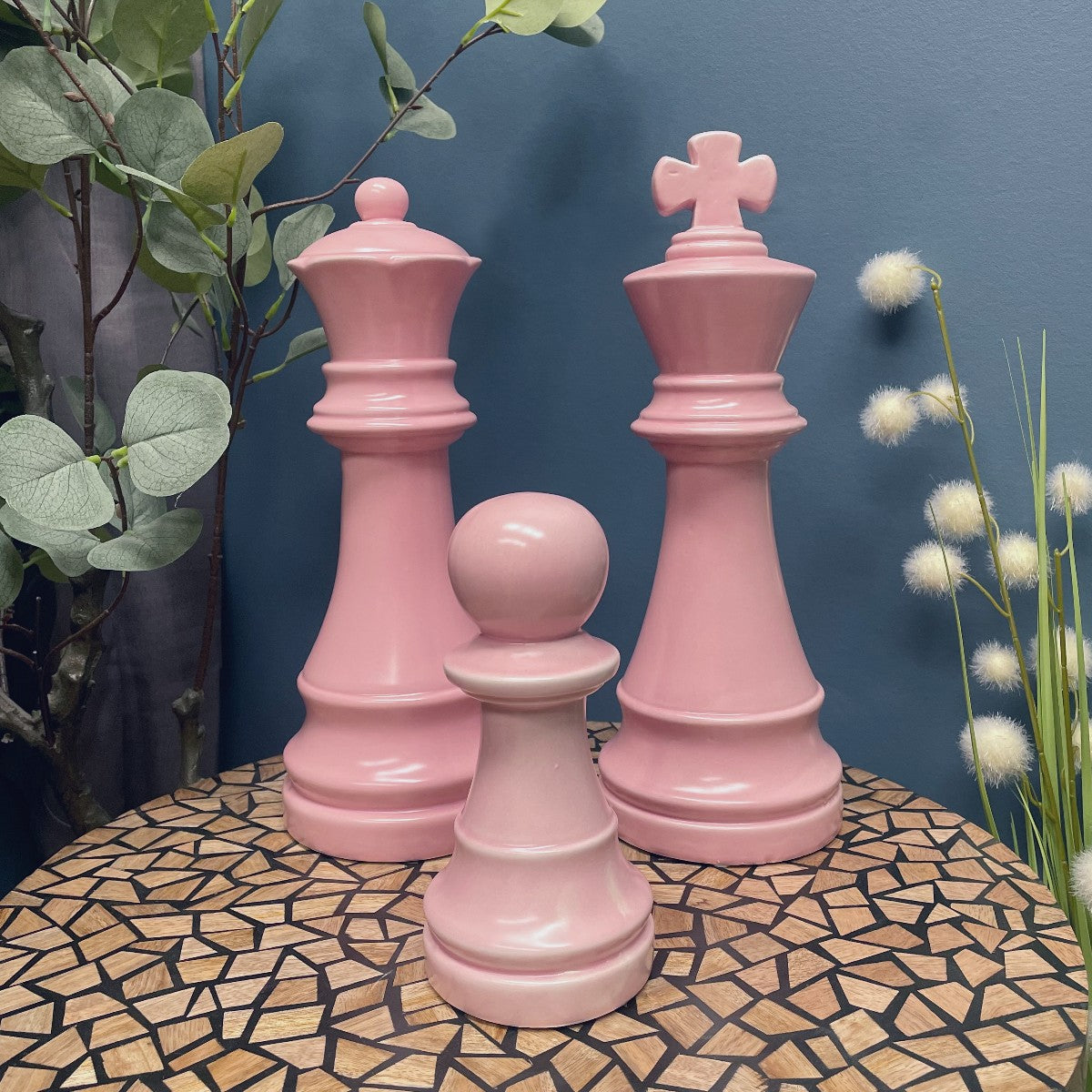 Matte Pink Large Ceramic Pawn Chess Piece Ornament – Chic Interiors