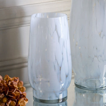 Small Seeded White Glass Vase