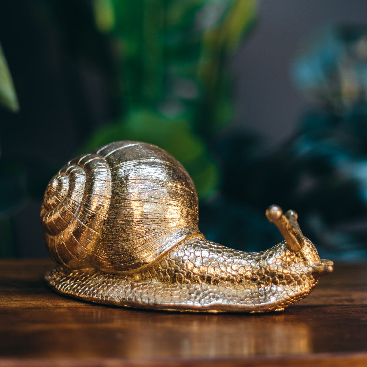 Gold Snail Ornament – Brown and Ginger