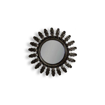 Small Antique Black Convex Mirror