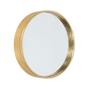 35cm Ribbed Gold Cylinder Mirror