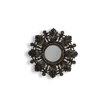 Small Antique Black Convex Mirror