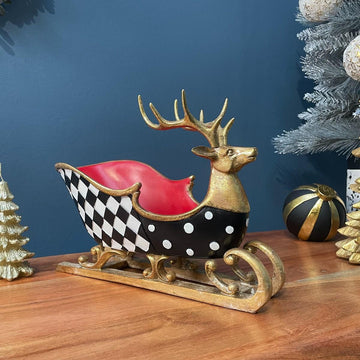 Large Reindeer Sleigh Bottle Holder