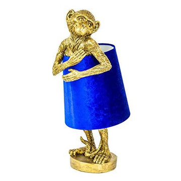 Bashful Monkey Table Lamp with Velvet Shade