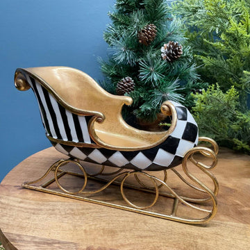 Large Golden Sleigh Bottle Holder