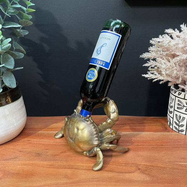 Blue Crab Wine Bottle Holder / Utensil Holder / Vase