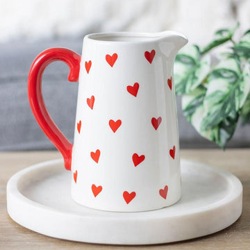 Heart Print Ceramic Flower Vase