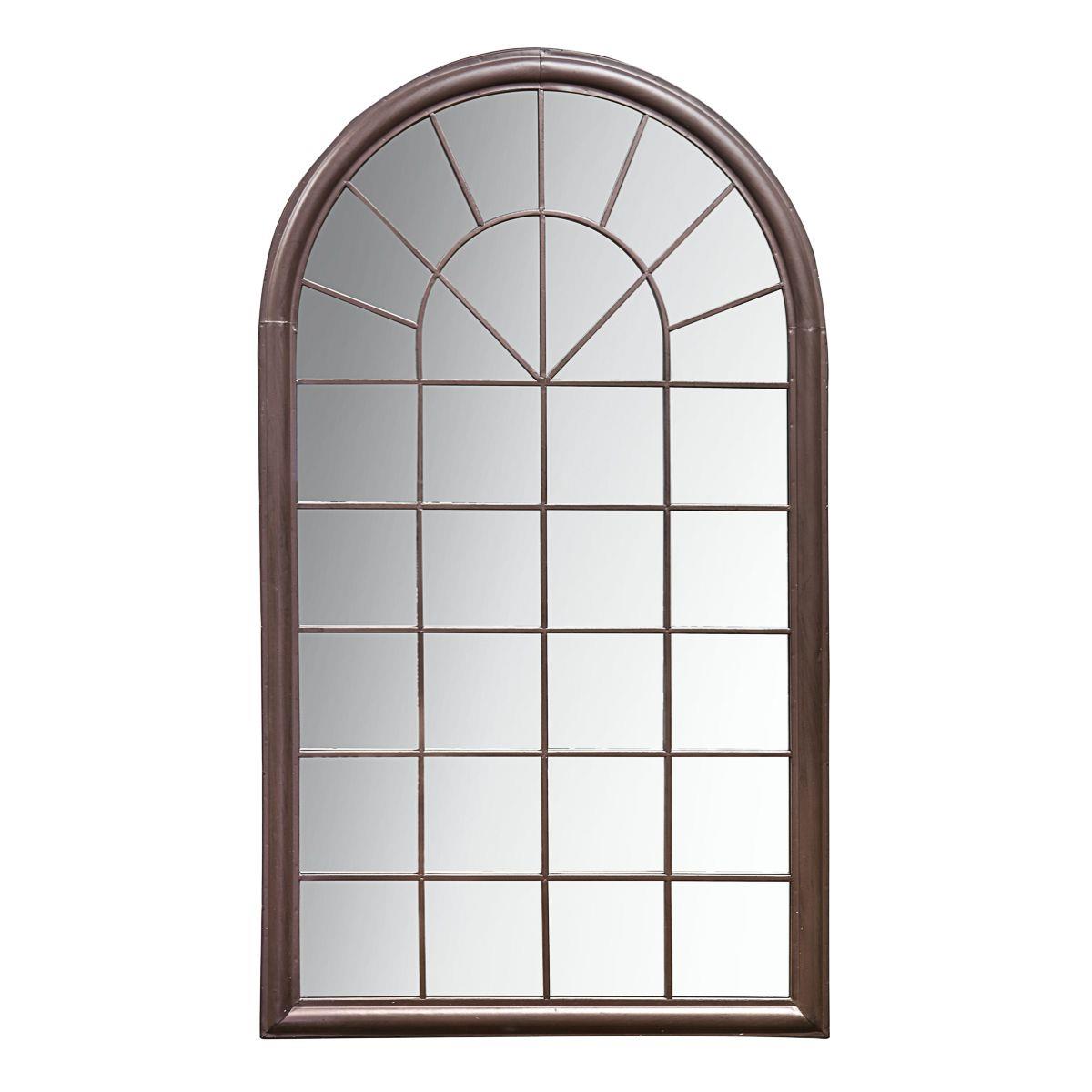 Distressed Ember Arched Garden Mirror – Brown and Ginger