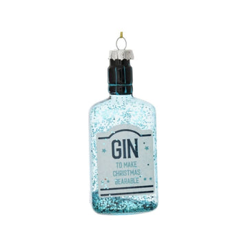 Gin Bottle Glass Bauble