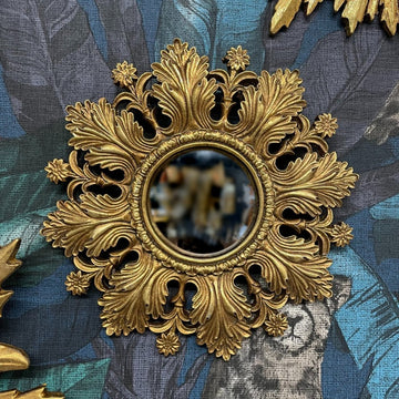 Small Gold Convex Ornate Mirror