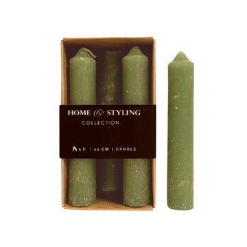 Olive Green Dinner Candles x 6