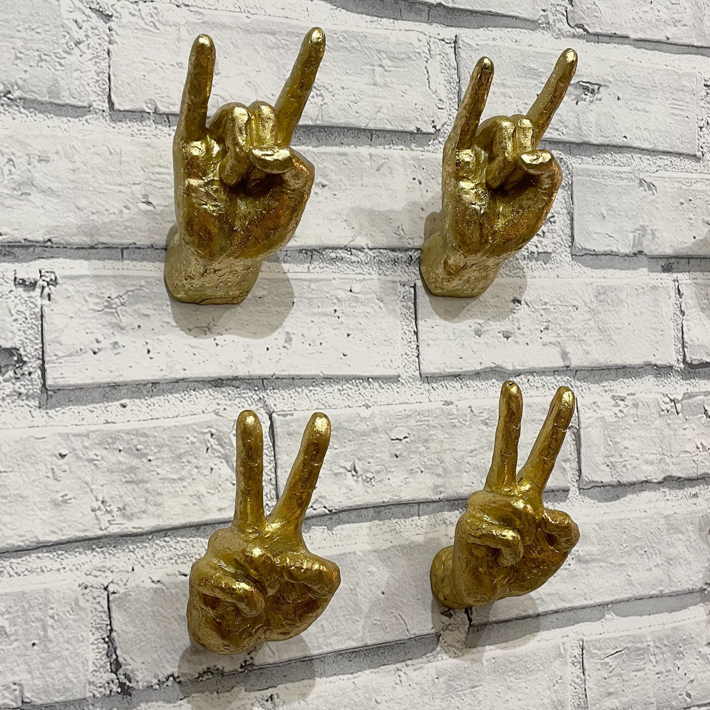 Gold Peace Wall Hand – Brown and Ginger