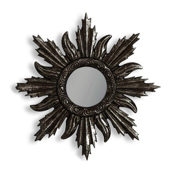 Medium Antique Black Sunburst Mirror