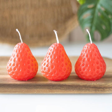 Set of 3 Strawberry Candles