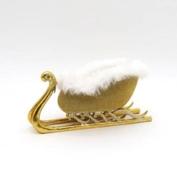 Fur-Lined Golden Sleigh Bottle Holder