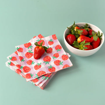 Strawberry Paper Napkins 20 Pack