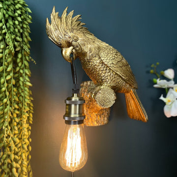 PRE-ORDER Perching Cockatoo Wall Lamp