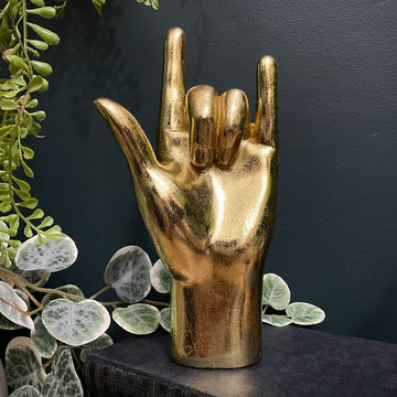 Gold 'Rock On' Hand Ornament